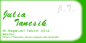 julia tancsik business card
